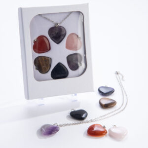 Gemstone Heart Pendant Sets