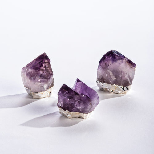 Silver Gilded Natural Standing Amethyst Points