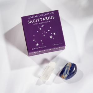 wholesale zodiac collection mini stone pack: sagittarius with clear quartz and sodalite
