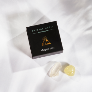 wholesale crystal magic mini energy set: abundance and strength with clear quartz and citrine crystals