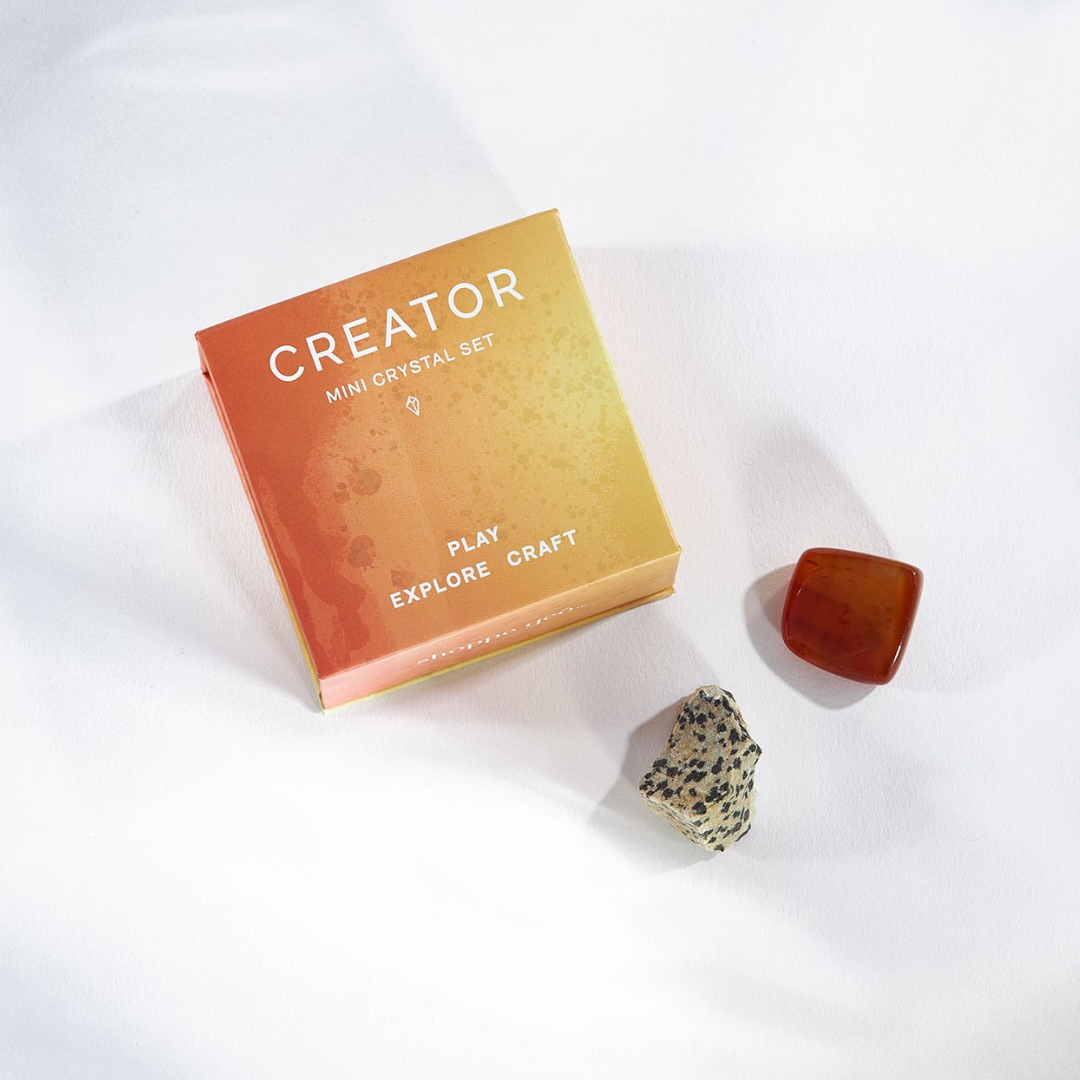 wholesale creator mini crystal set with dalmatian jasper and carnelian stones
