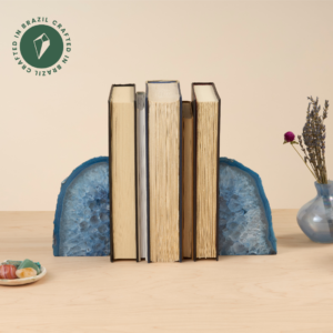 Blue Agate Bookends