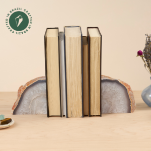 Satin Crystal Agate Bookends