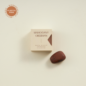 Natural Palm Stone: Mahogany Obsidian