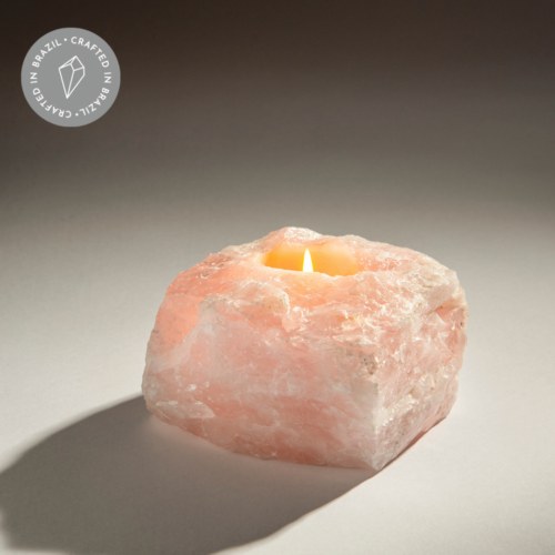 Rose Quartz Crystal Candle Holders