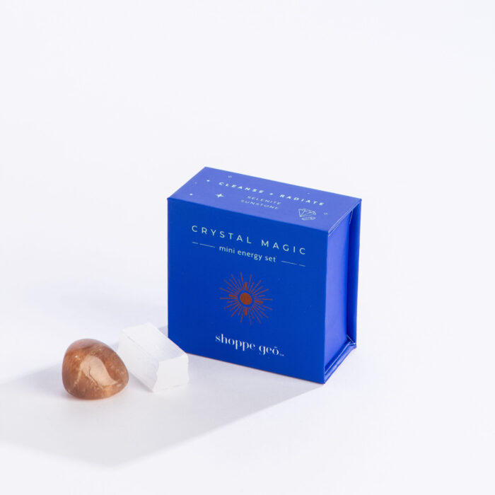 wholesale crystal magic mini energy set: cleanse and radiate with selenite and sunstone crystals