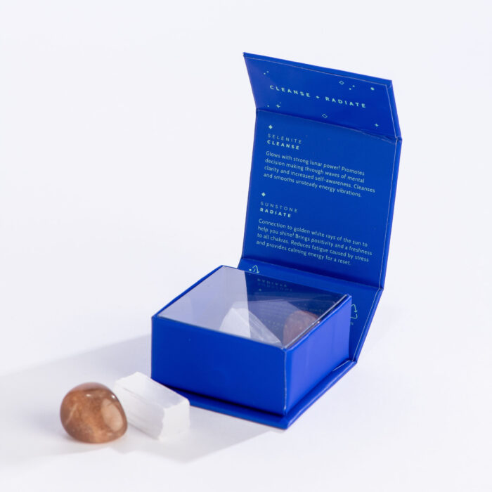 wholesale crystal magic mini energy set: cleanse and radiate with selenite and sunstone crystals