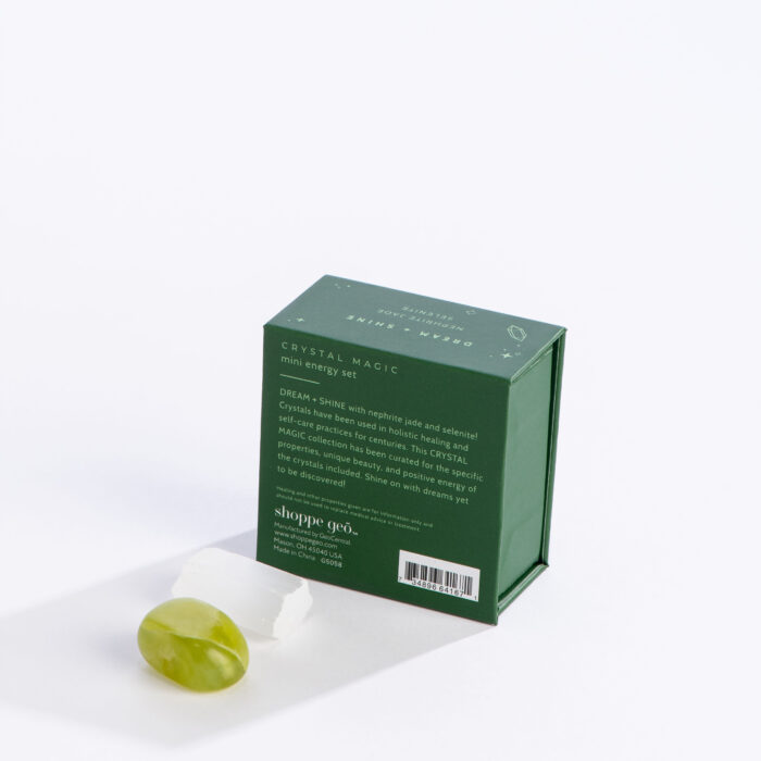 wholesale crystal magic mini energy set: dream and shine with selenite and nephrite jade