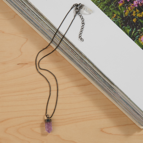 Mini Pendulum Necklace: Amethyst - GeoCentral
