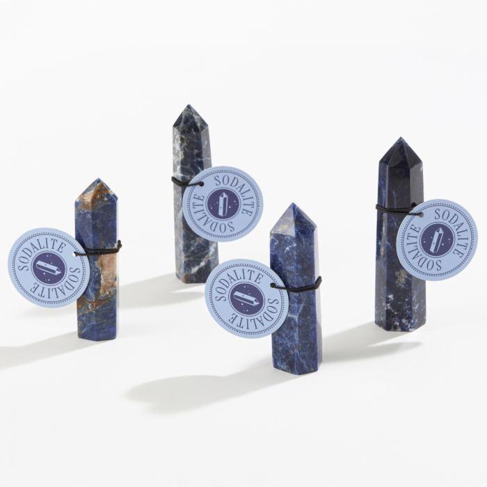 wholesale sodalite crystal towers with tags