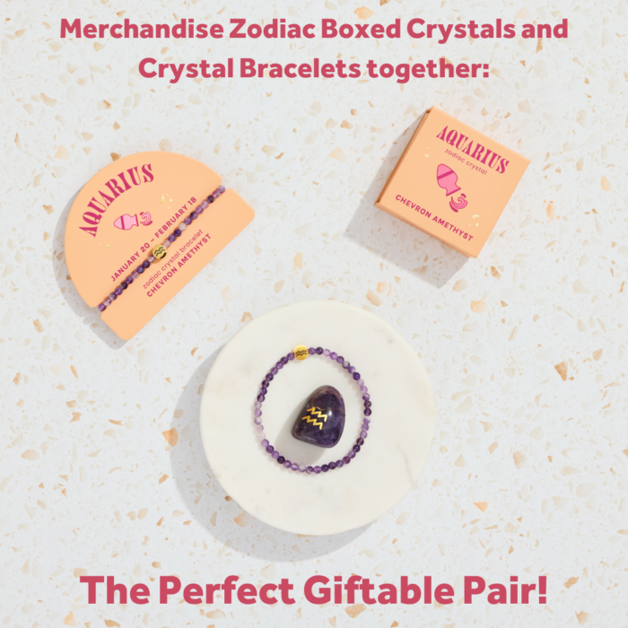 wholesale zodiac bracelet and zodiac boxed crystal: merchandise together