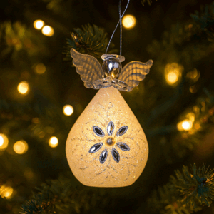 Light Up Angel Ornament w/ Jeweled Snowflake