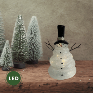 Glitter Snowman Lantern - Small