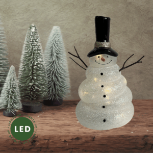 Glitter Snowman Lantern - Large