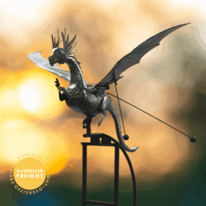 Jumbo Black Dragon Garden Rocker - over 3.5 ft Wingspan!