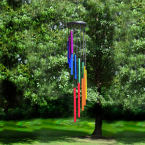 Rainbow Spiral Suncatcher Chime Mobile - 30"