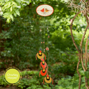 Charley Harper "Cardinal Courtship" Spiral Windchime Mobile- 32"