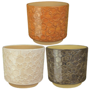 Geometric Glazed Terracotta Planters - 6 pc Assortment