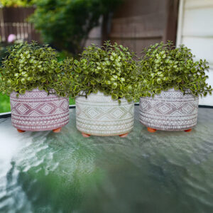 Tribal Inspired Terracotta Planters - 12 pc Assortment