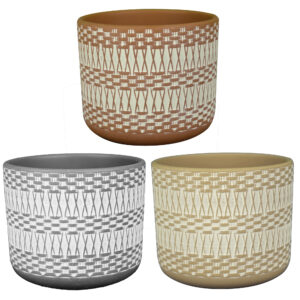 Checkered Terracotta Planter Assortment - 12 pc