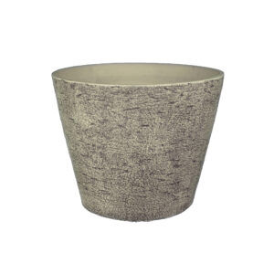 Light Gray Planter - faux Bark Finish