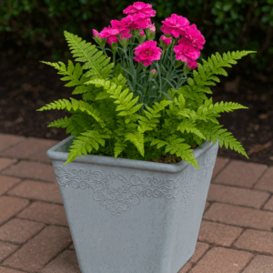 Light Gray Damask Planter (Large)