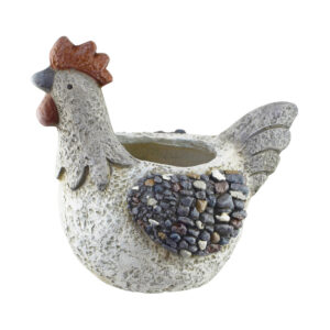 Rooster Planter w/ Faux Stone Detailing