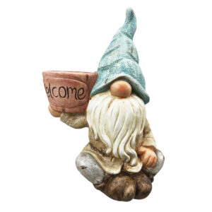 Welcome Gnome Planter w/ Blue Hat