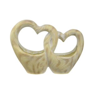 Double Heart Planter - Faux Wood Finish