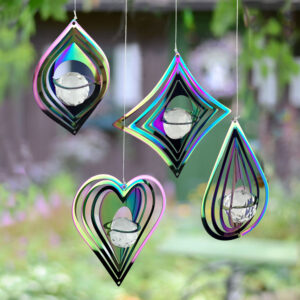 Mirrored Iridescent Geometric Mini Spinner Assortment - 24 pc