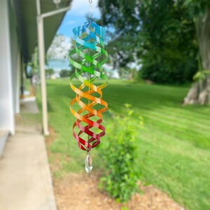 Rainbow Corkscrew Garden Spinner - 26"
