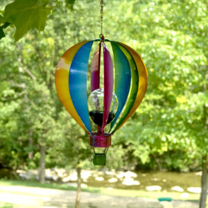 Rainbow Hot Air Balloon Solar Spinner Lantern - 25"