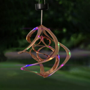 Copper Double Helix LED Cosmix Garden Spinner