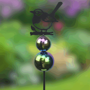 Robin Gazing Ball Garden Stake