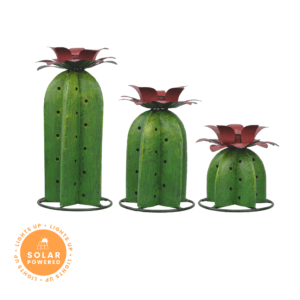 3D Solar Cactus Garden Stakes (Set of 3)