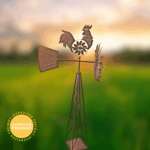 Rustic Rooster Windmill w/ Mini Spinner - 57"