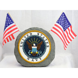 U.S. Navy Garden Stone with Flags - 10"