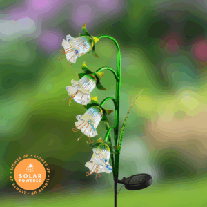 Clear Glass Bluebell Solar Light Garden Stake