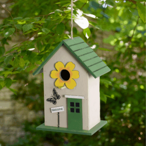 Wooden Birdhouse w/ Welcome Sign - 1.25" opening