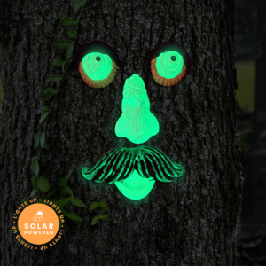 Mustachioed Glow in the Dark Outdoor Tree Face