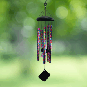Diamond Printed Multicolored Wind Chime - 36"