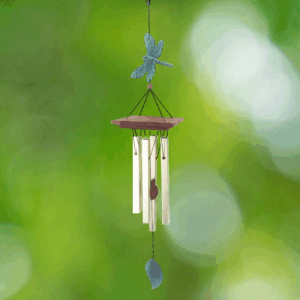 Patinaed Dragonfly Wind Chime - 24"