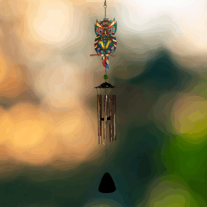 Owl Mosaic Suncatcher Wind Chime - 30"