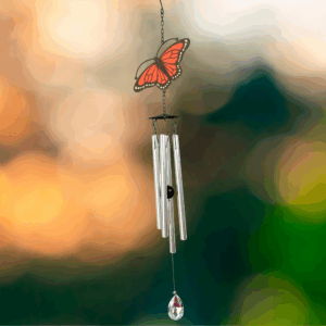 Printed Butterfly Suncatcher Wind Chime - 29"