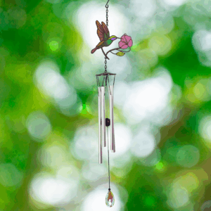 Printed Hummingbird Suncatcher Wind Chime - 29"