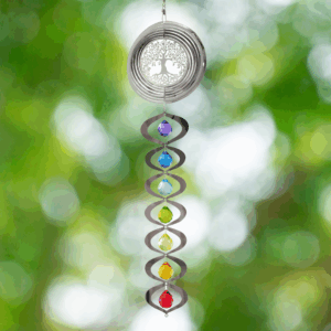 Chrome Tree of Life Garden Spinner - 23"