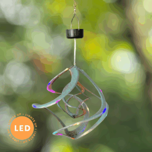 Patina & Copper Double Helix LED Cosmix Garden Spinner