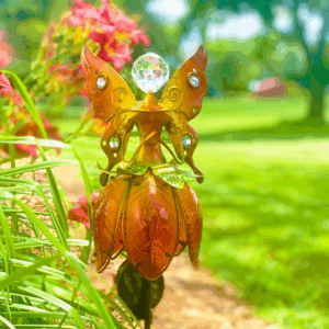 Orange & Yellow Fairy Solar Light Garden Stake