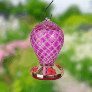 Purple Glass Hummingbird Feeder - 26 oz