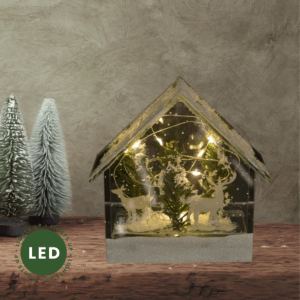 Light-up Glass House w/ Snowy Landscape (Small)